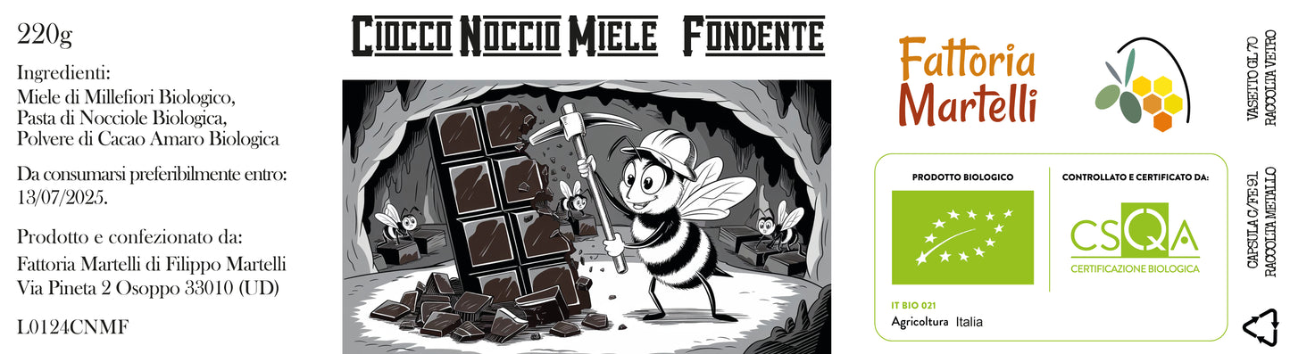 Crema spalmabile Fattoria Martelli Ciocco-Noccio-Miele Fondente 220g BIO