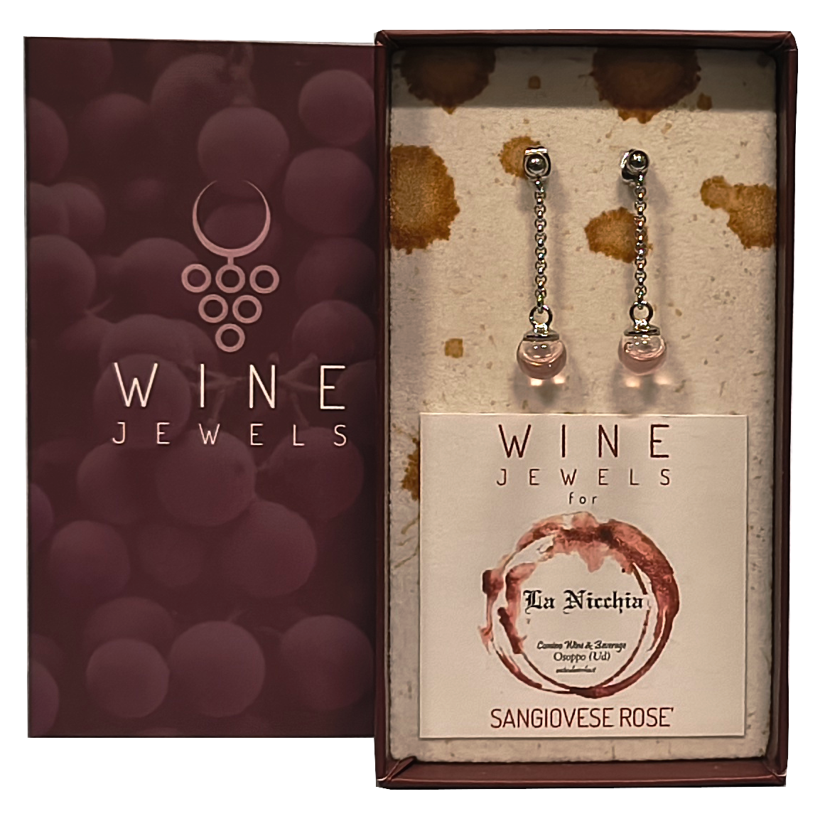 Orecchini con Pendente Wine Jewels "Sangiovese Rosé"