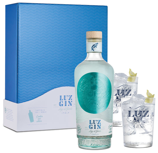 Confezione Marzadro Gin Luz London Dry 70cl + 2 Bicchieri Special