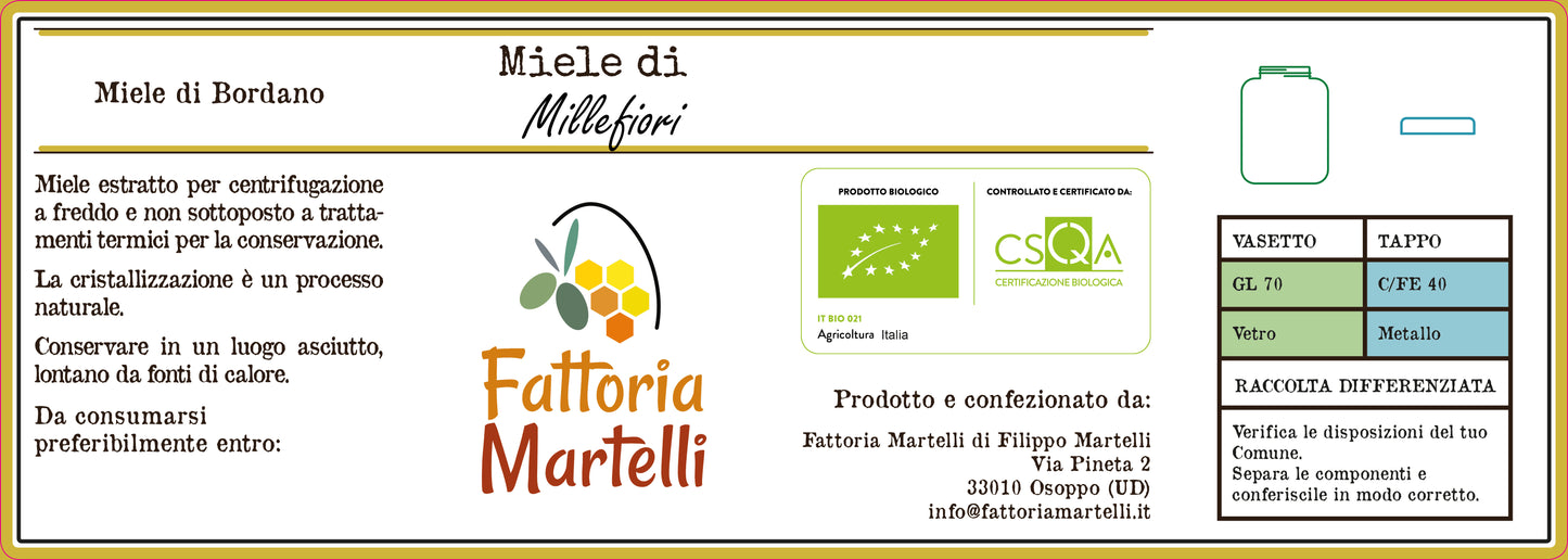 Miele Fattoria Martelli Millefiori 250g BIO