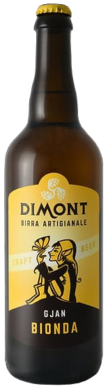 Birra Dimont Bionda "Gjan" Artigianale di Montagna 75cl (Lager) Senza Glutine